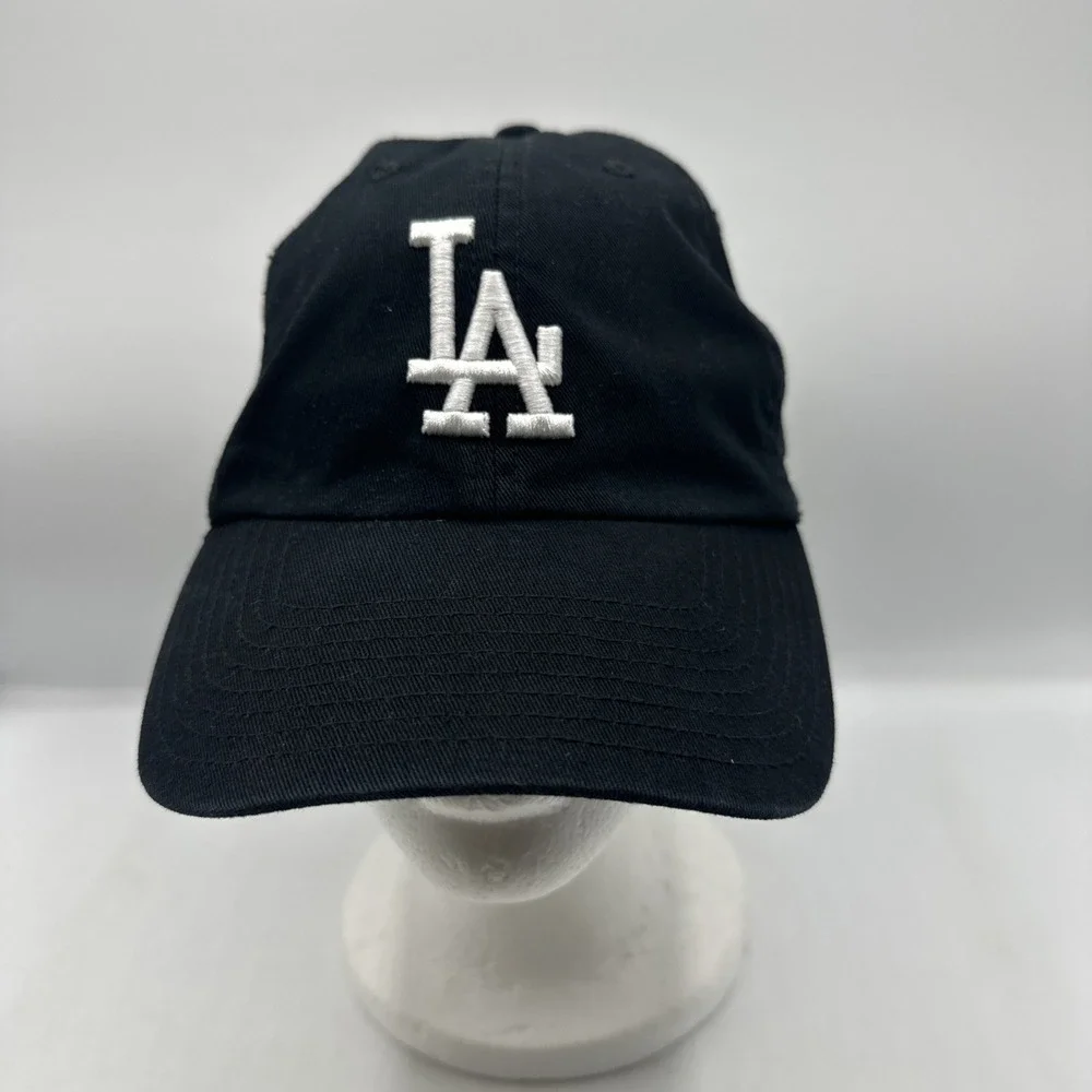 Los Angeles Dodgers MLB '47 Brand Black Adjust Dad Hat Cap Cotton One Size Fit